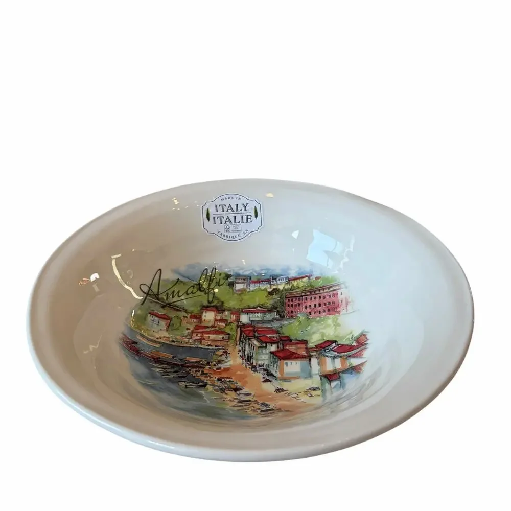 Ceramica Cuore Seaside Village Pasta Bowl AMALFI 10.5in Made in Italy New